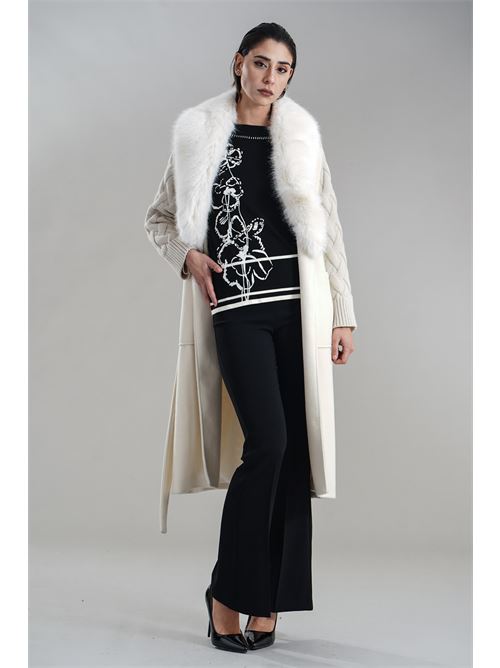 Cappotto con ecopelliccia Love To Love by Gai Mattiolo | LV2153PANNA